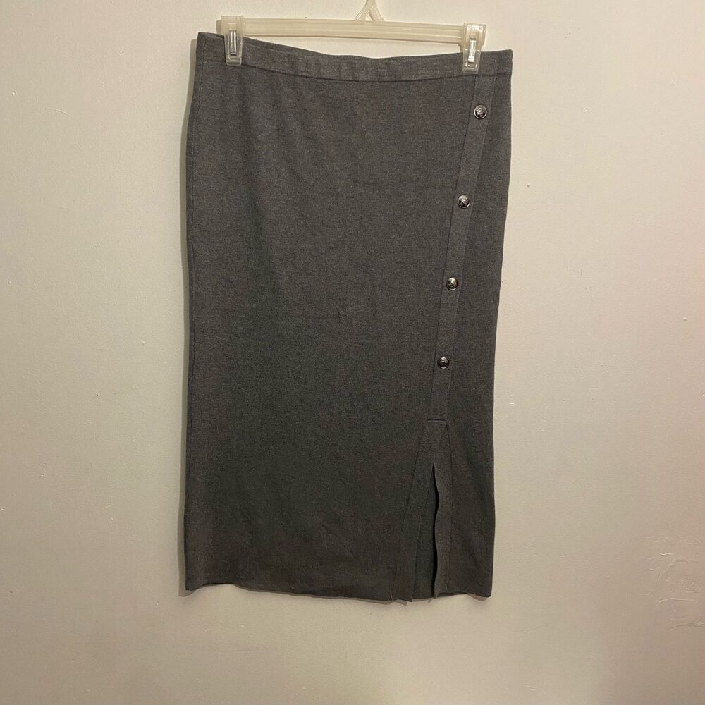 Retrology Grey Close Knit Sweater Pencil Skirt: Size Large
